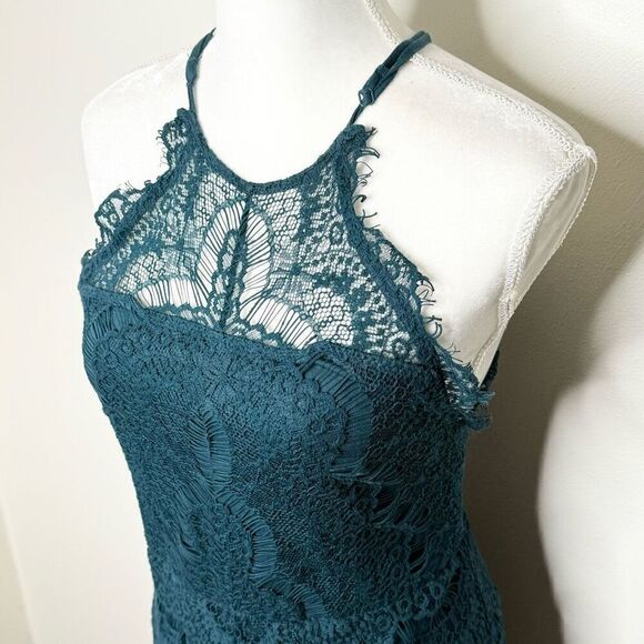 Free People She’s Got It Lace Slip Dress in Dark Turquoise - Women’s US M - Picture 4 of 7